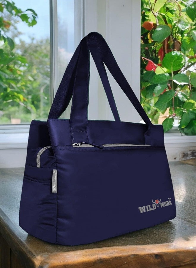 WILD MODA Women Womania Shoulder & Tote Bag For Ladies (Navy Blue) - Image 2
